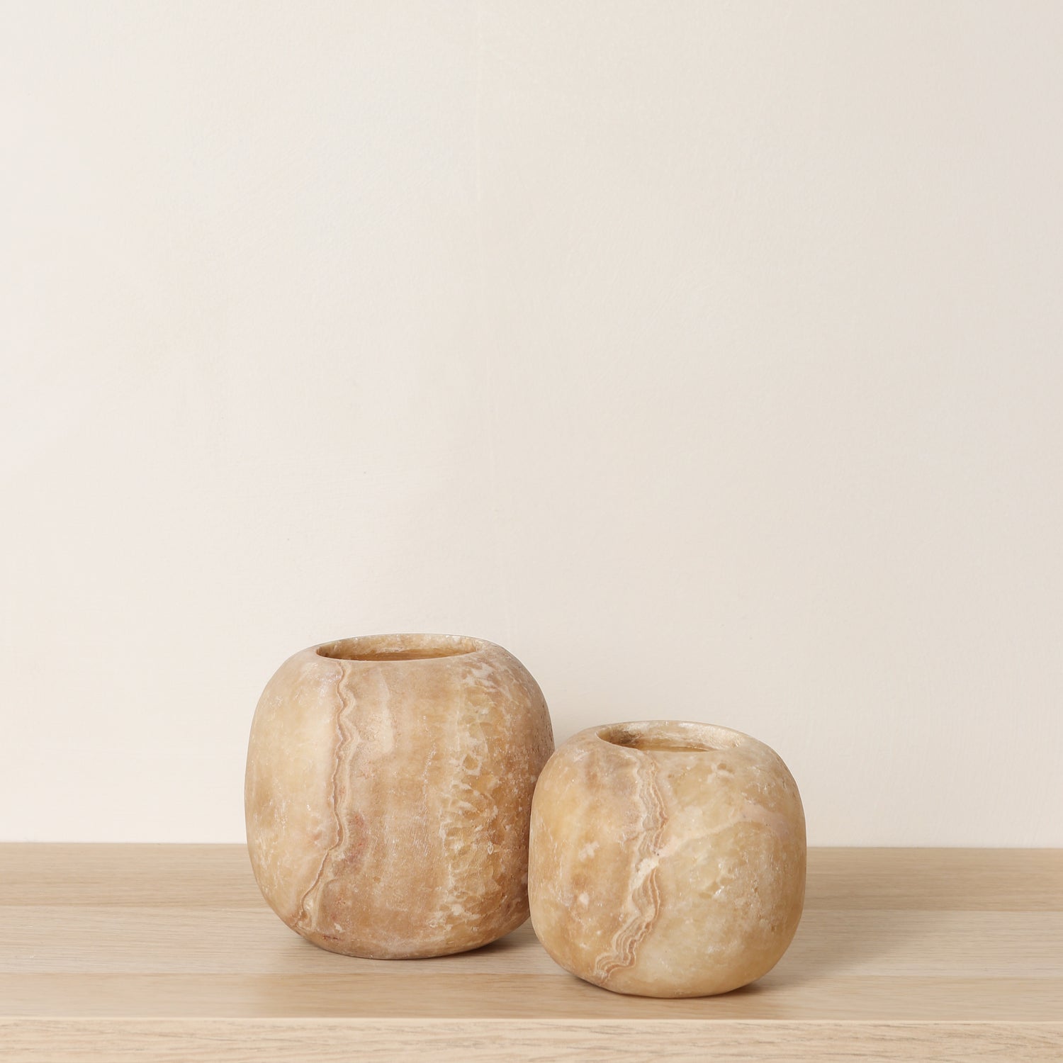 Kant en klare bruine Alabaster sets | Round