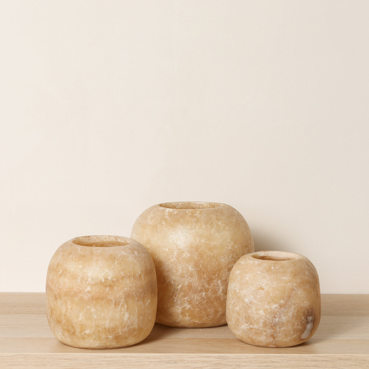 Kant en klare bruine Alabaster sets | Round