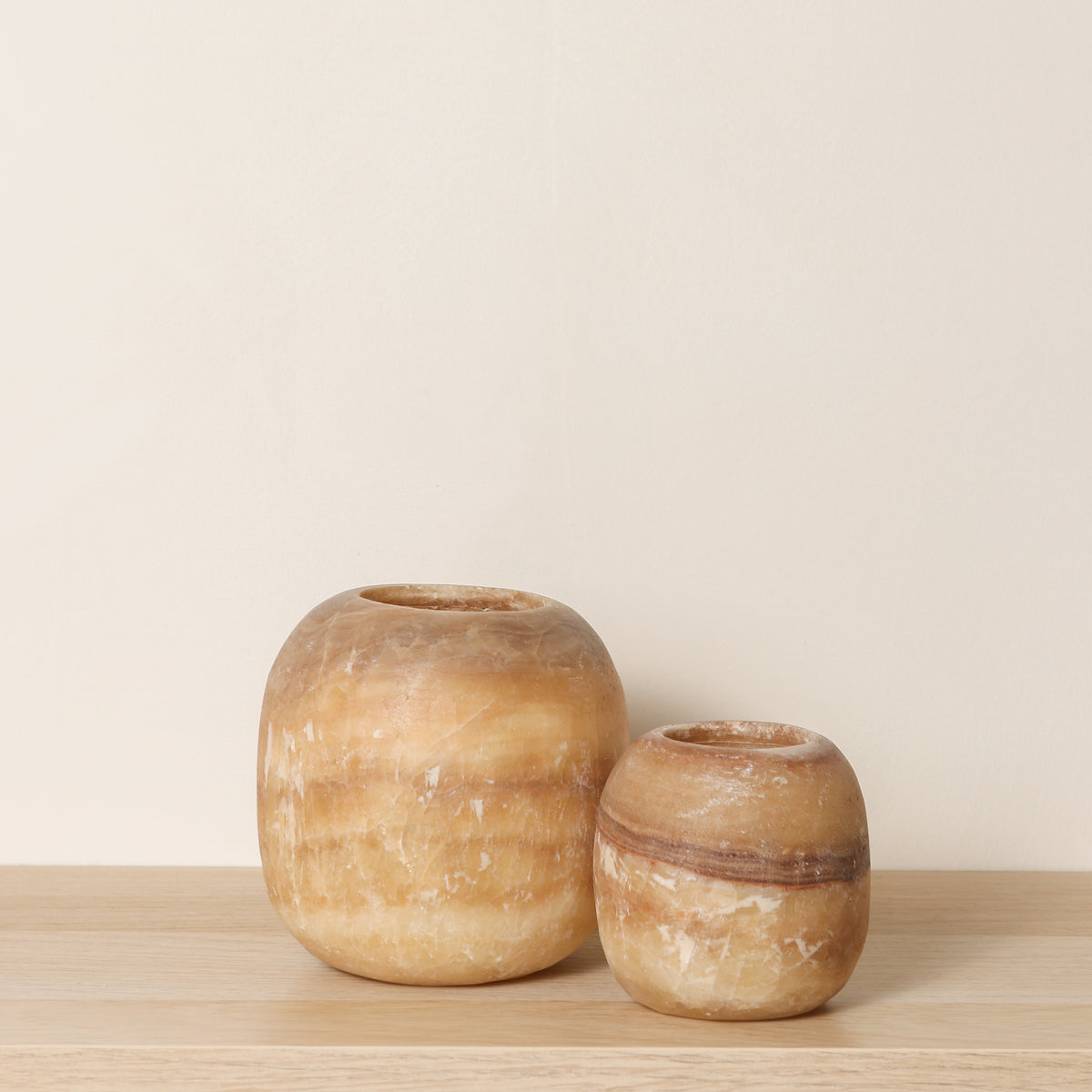 Kant en klare bruine Alabaster sets | Round