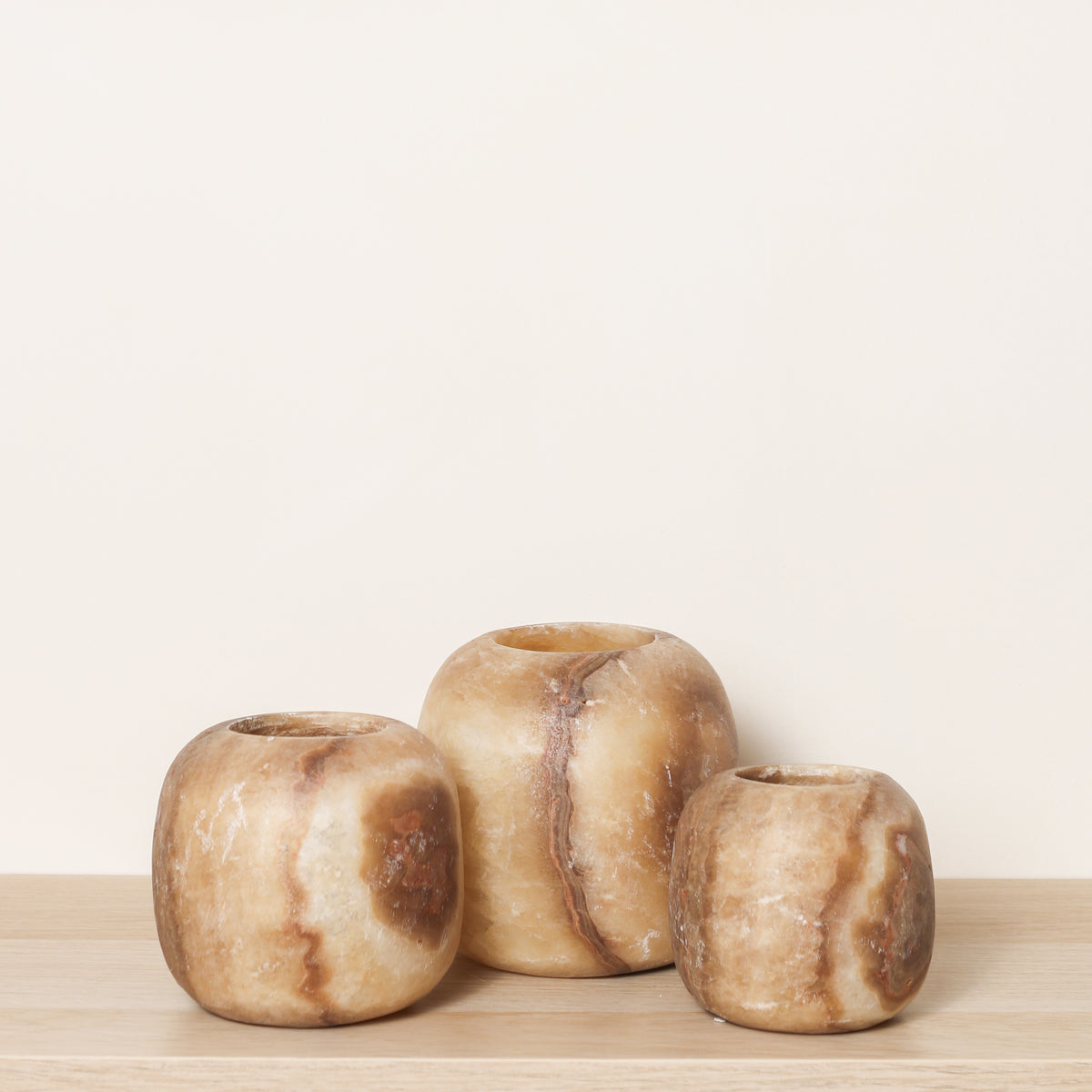 Kant en klare bruine Alabaster sets | Round