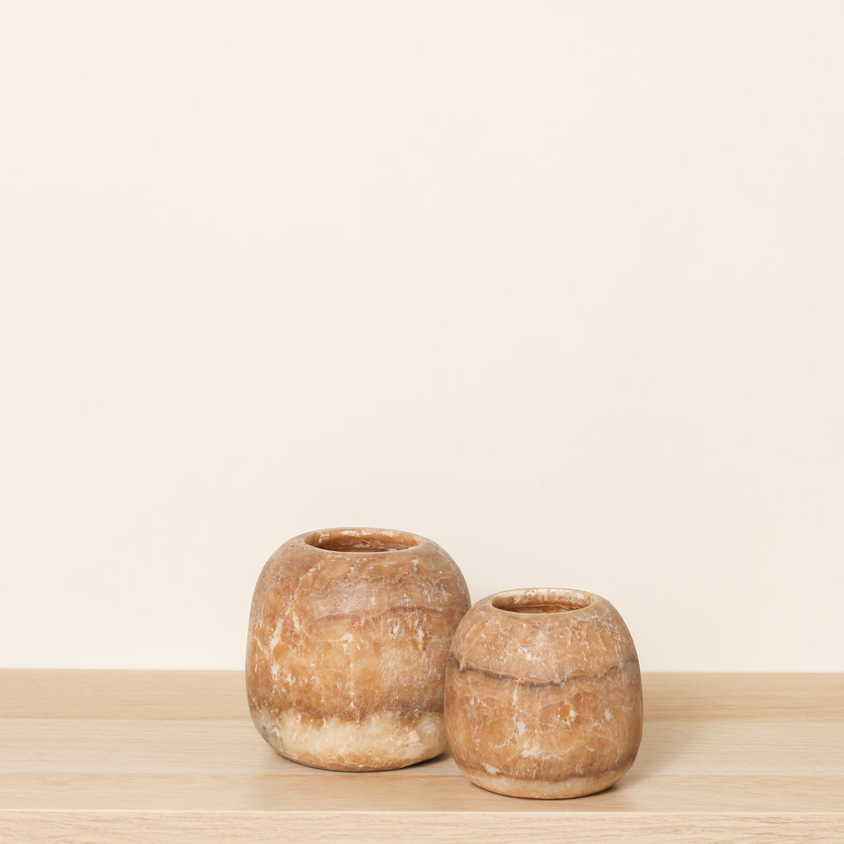 Kant en klare bruine Alabaster sets | Round
