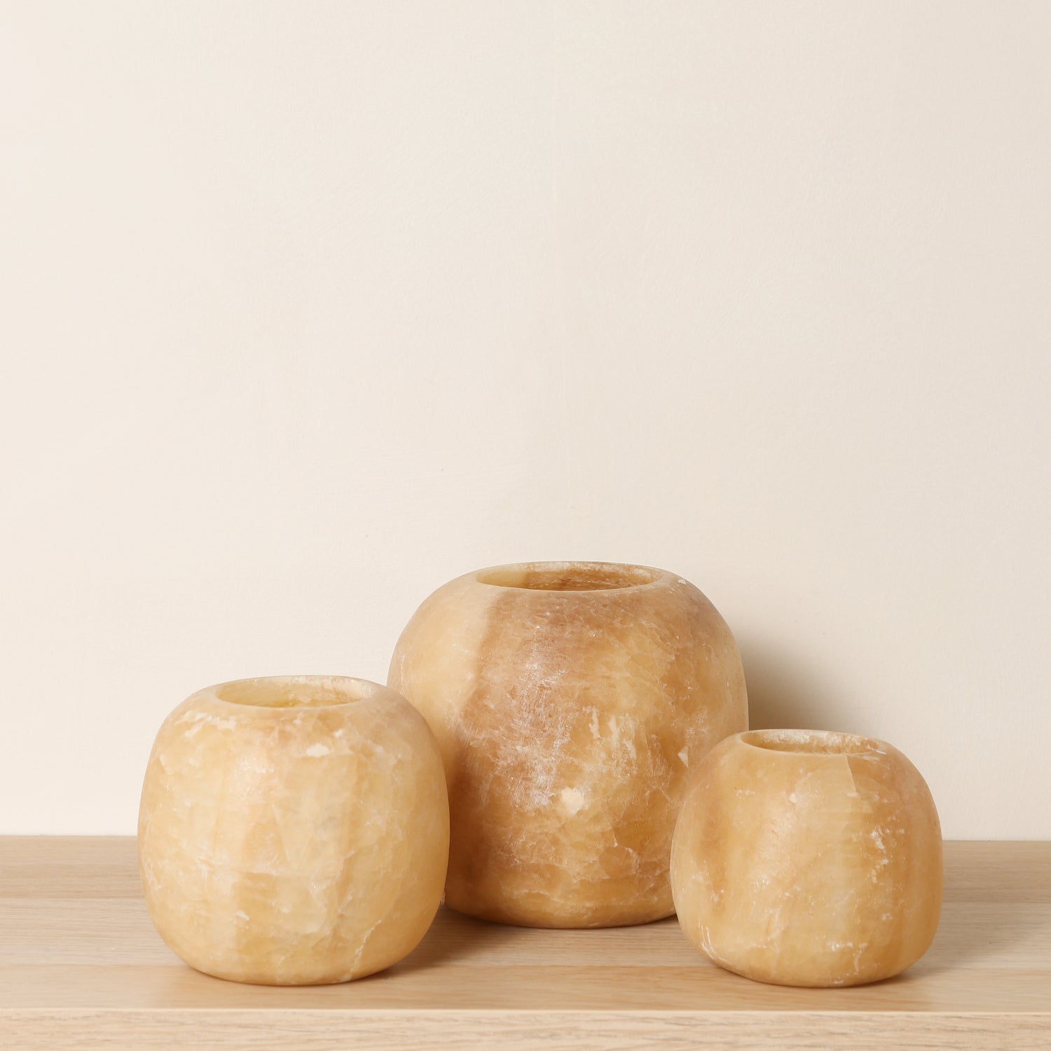 Kant en klare bruine Alabaster sets | Round