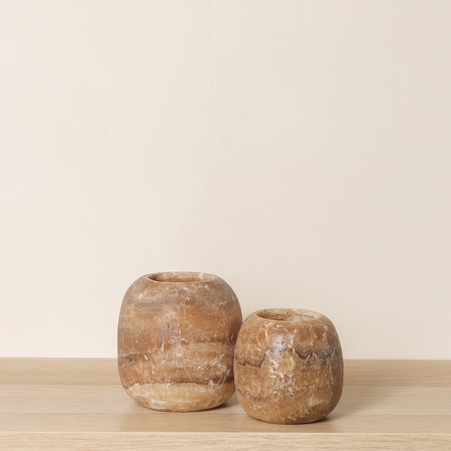 Kant en klare bruine Alabaster sets | Round
