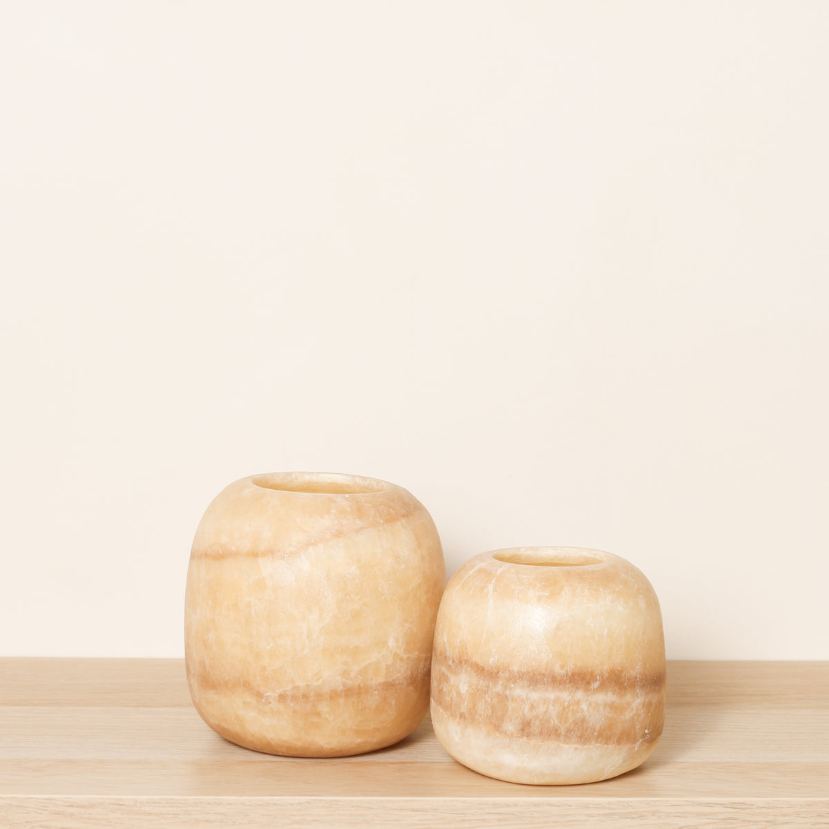 Kant en klare bruine Alabaster sets | Round