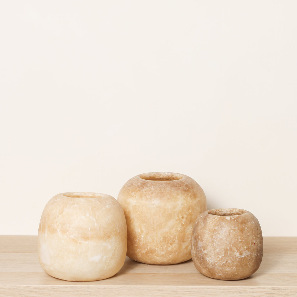 Kant en klare bruine Alabaster sets | Round