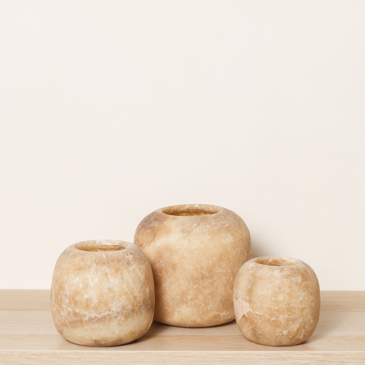 Kant en klare bruine Alabaster sets | Round