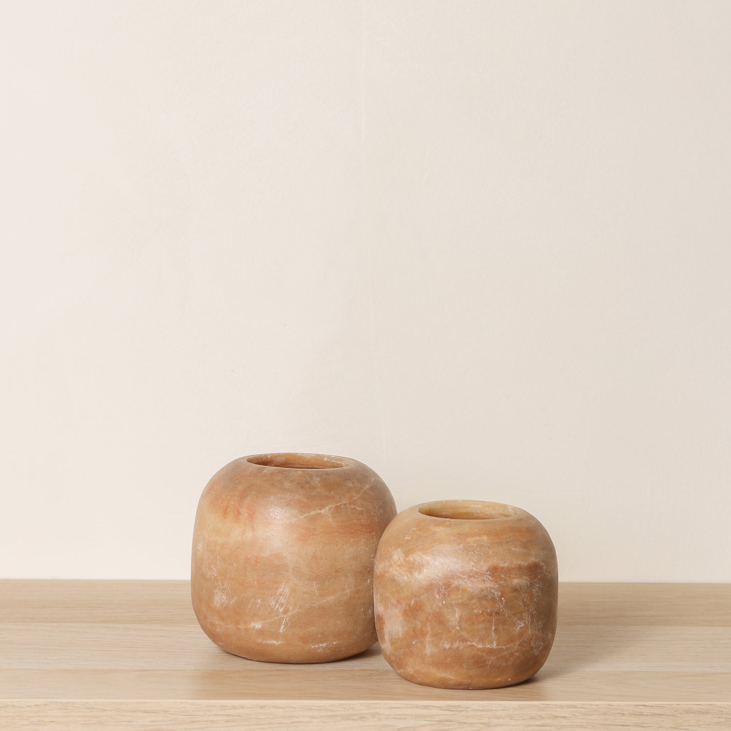 Kant en klare bruine Alabaster sets | Round