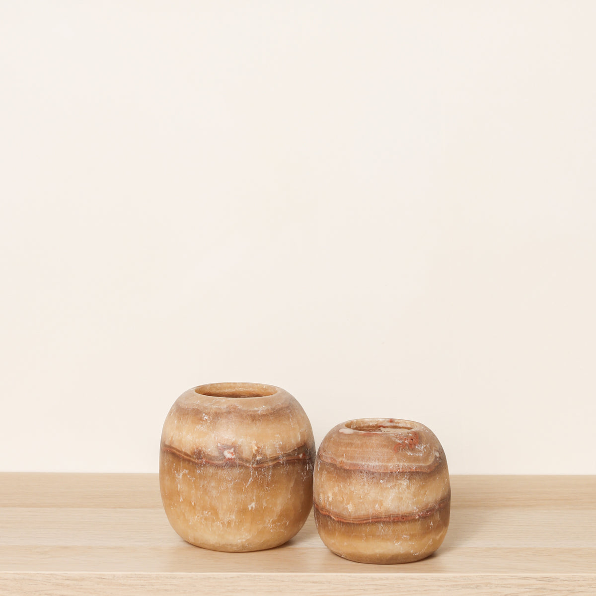 Kant en klare bruine Alabaster sets | Round