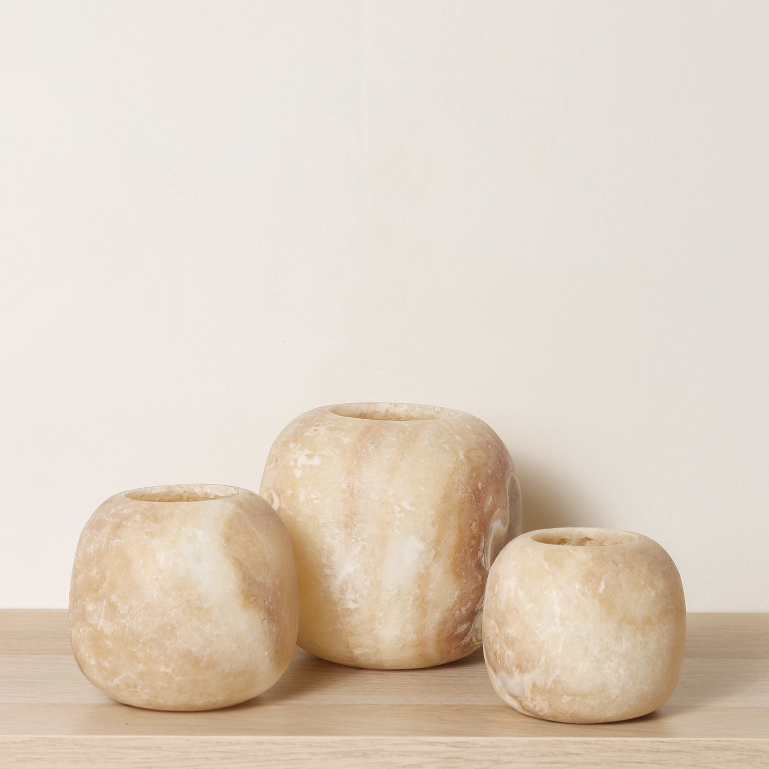 Kant en klare bruine Alabaster sets | Round