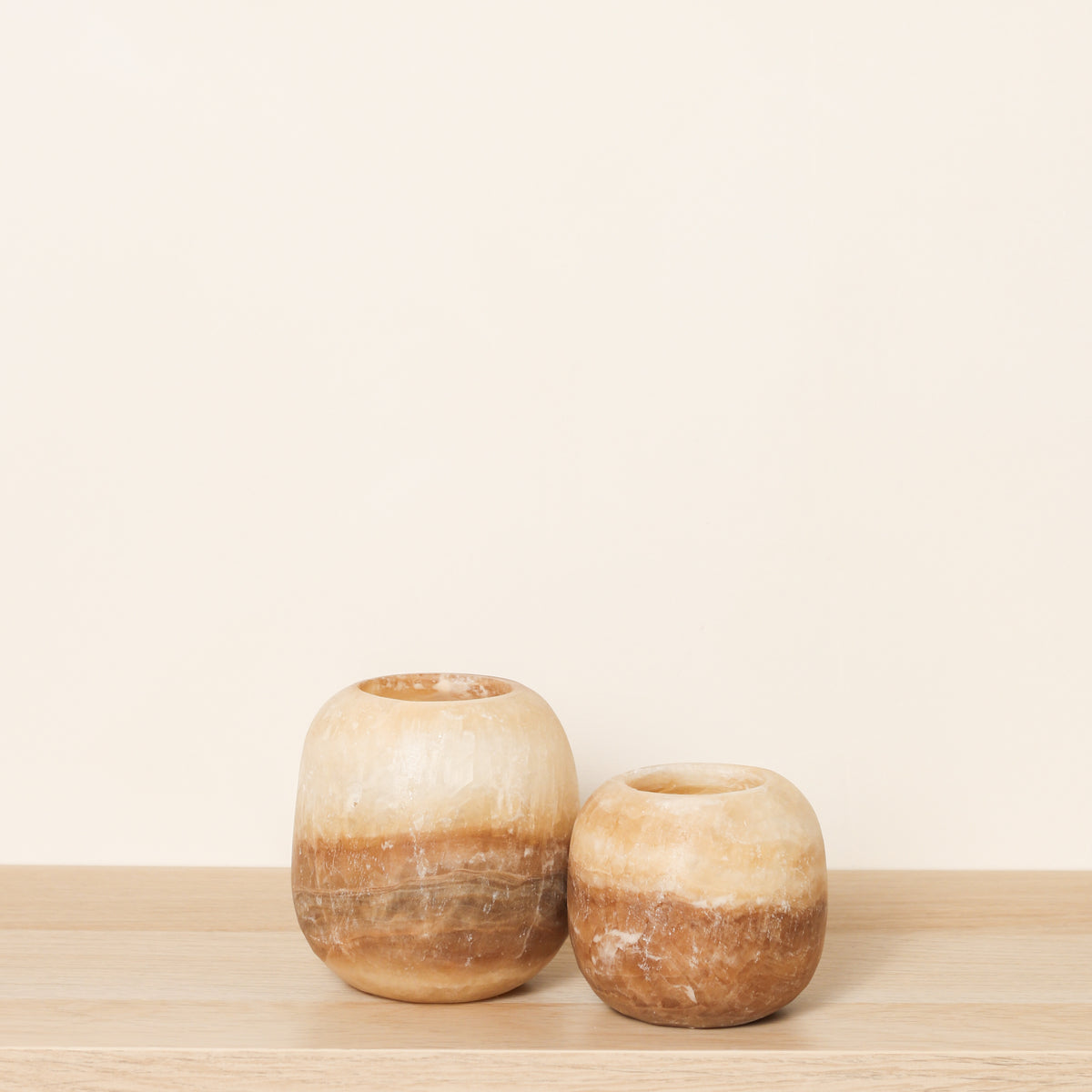 Kant en klare bruine Alabaster sets | Round