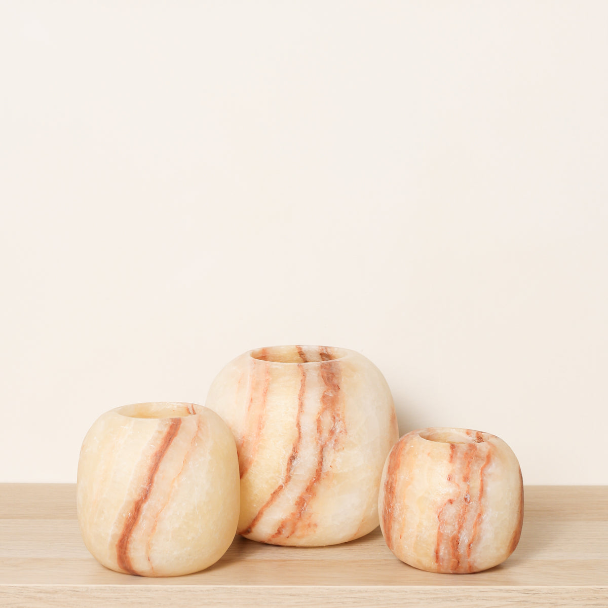 Kant en klare bruine Alabaster sets | Round
