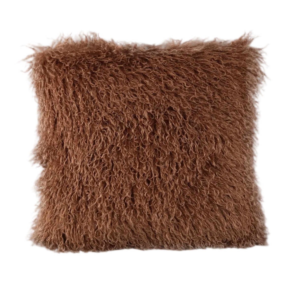 Doodly furry vierkant kussen | Bruin