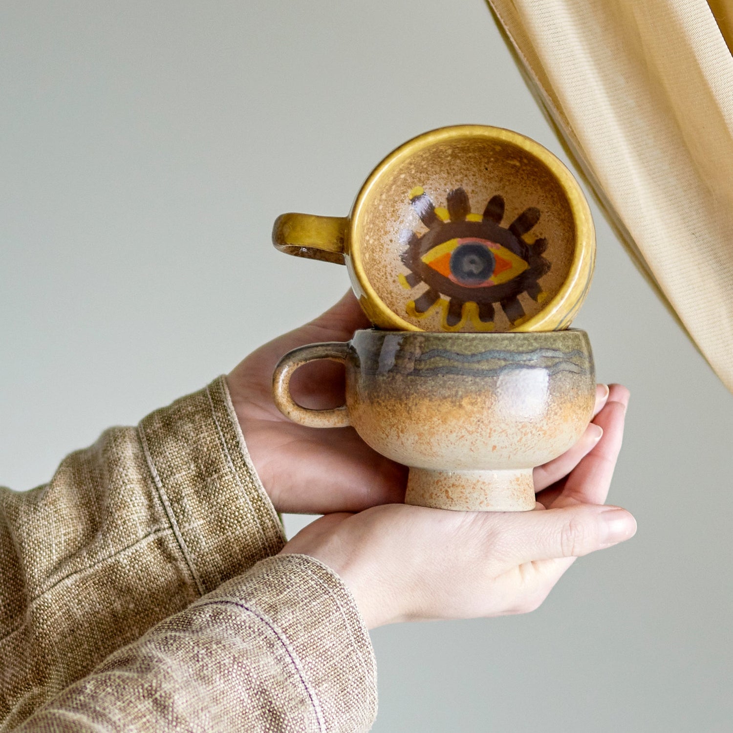 Handgeschilderde mokken | Set van 2