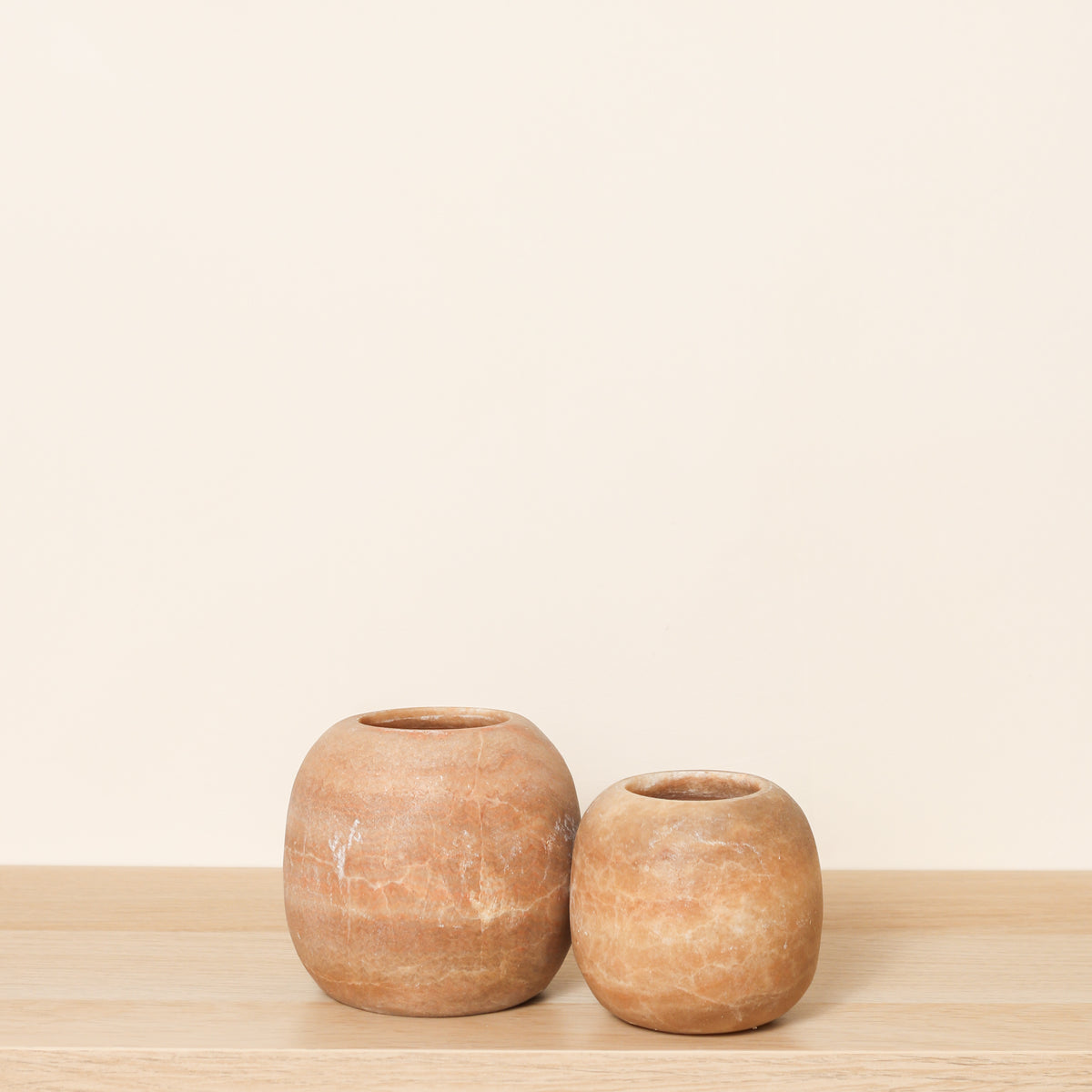Kant en klare bruine Alabaster sets | Round