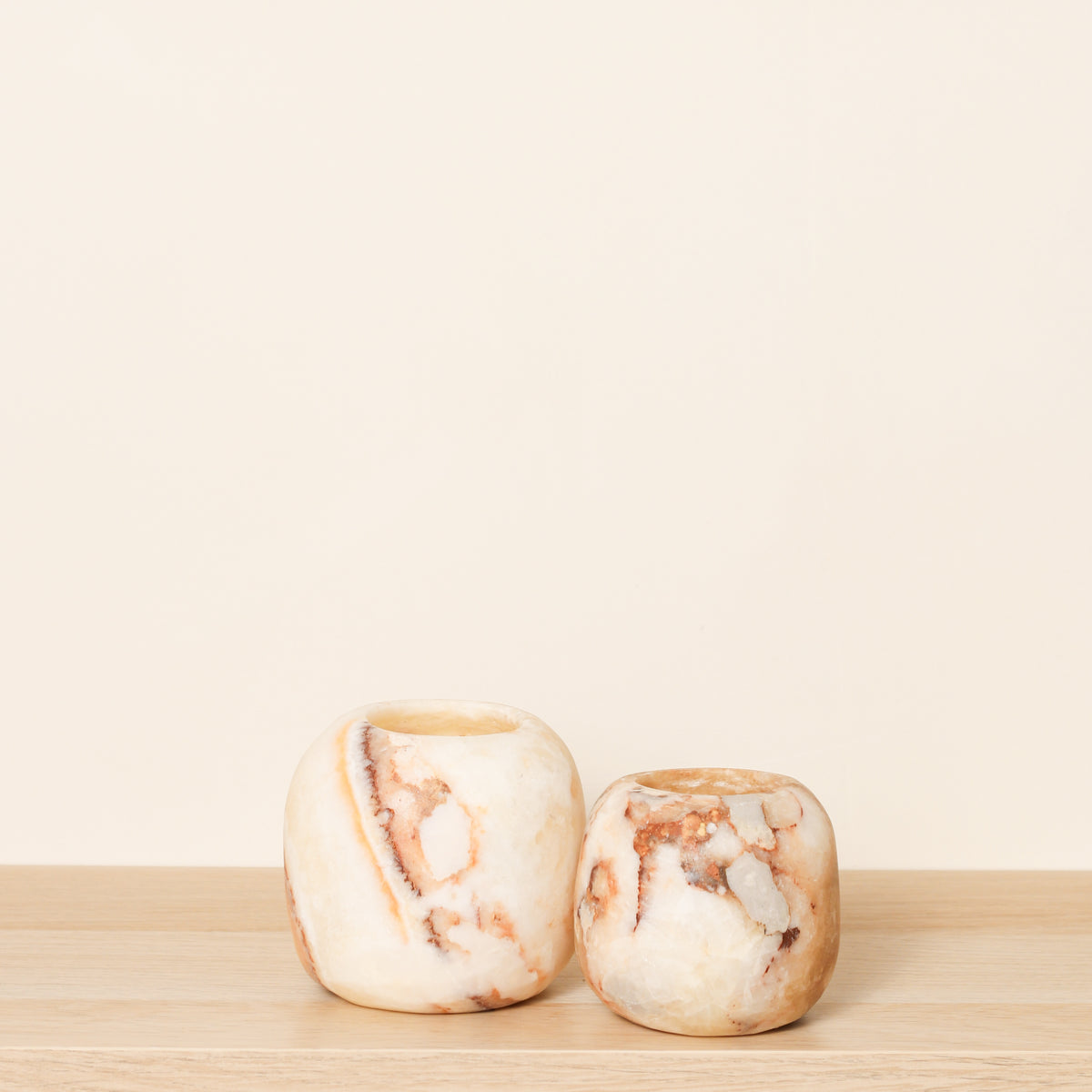 Kant en klare bruine Alabaster sets | Round