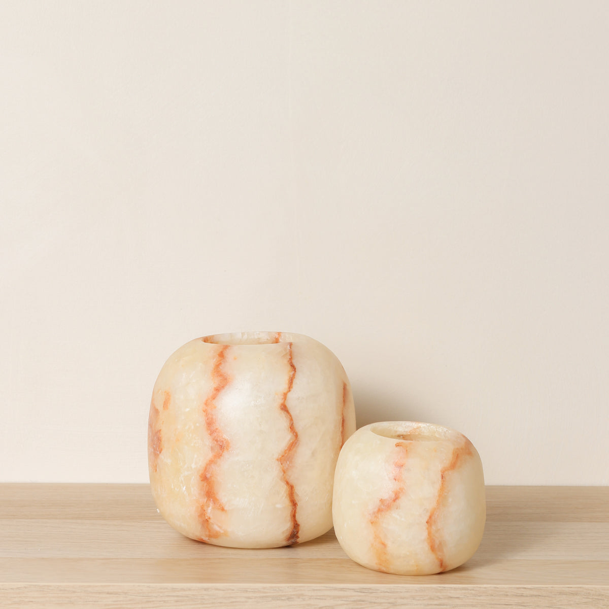 Kant en klare bruine Alabaster sets | Round