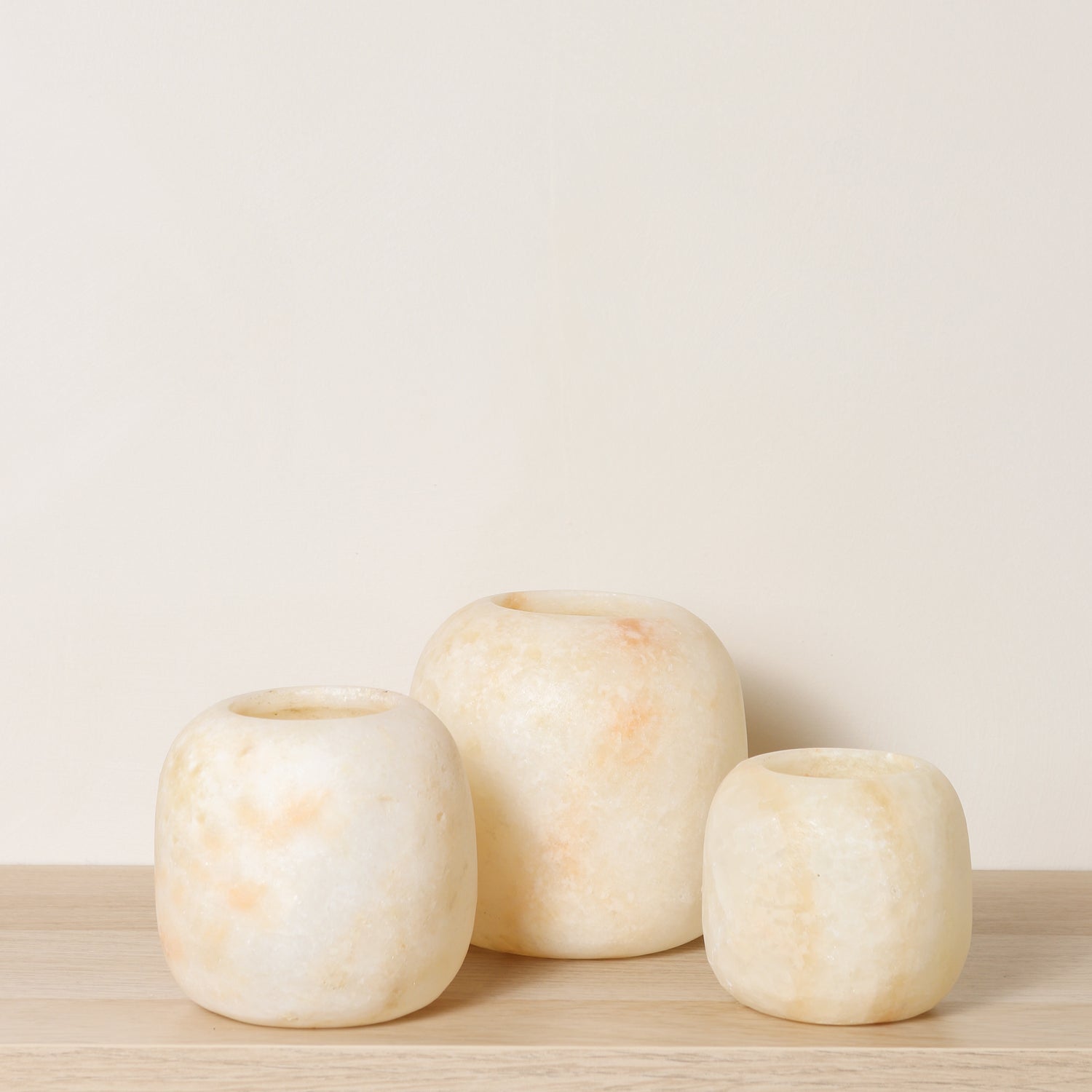 Kant en klare bruine Alabaster sets | Round