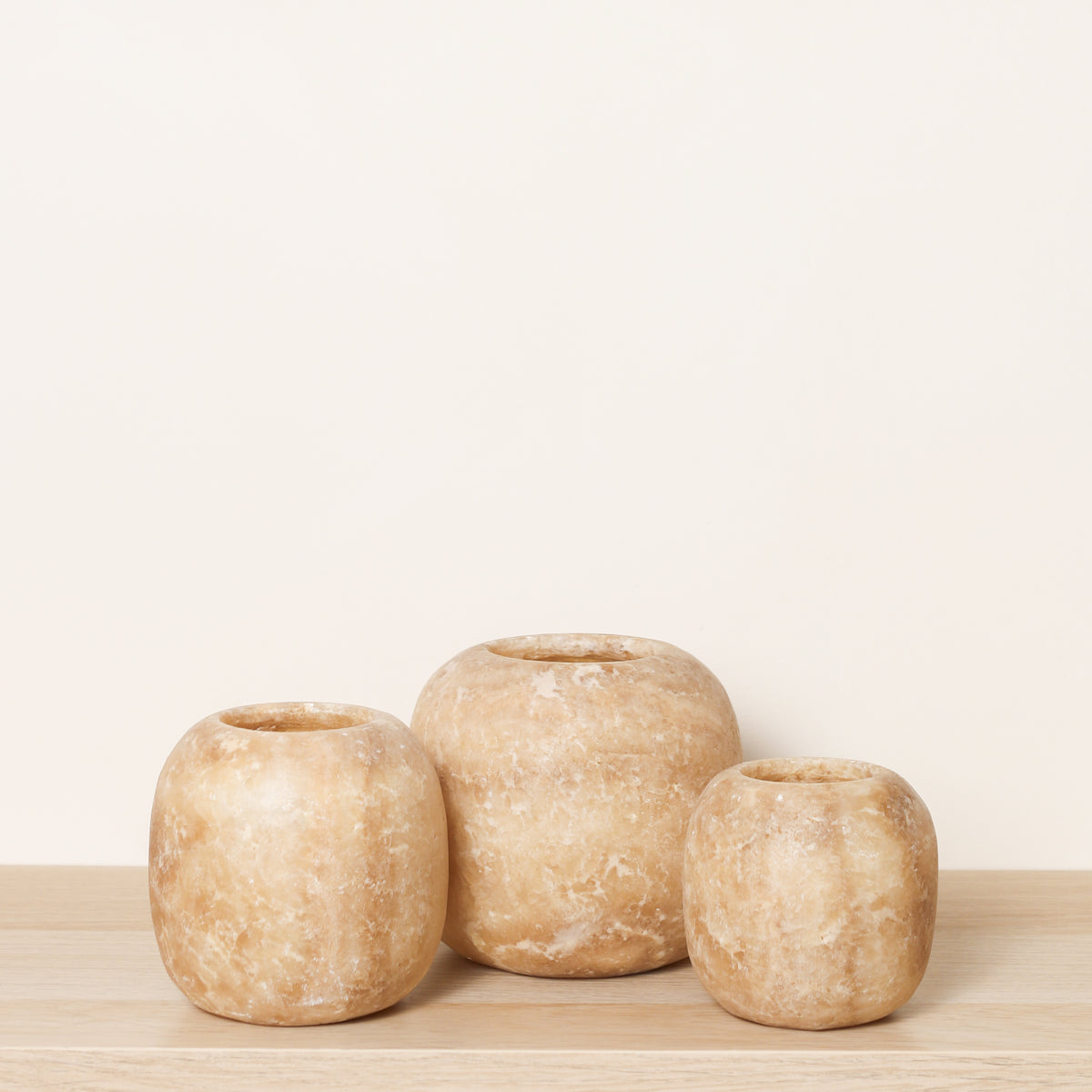 Kant en klare bruine Alabaster sets | Round
