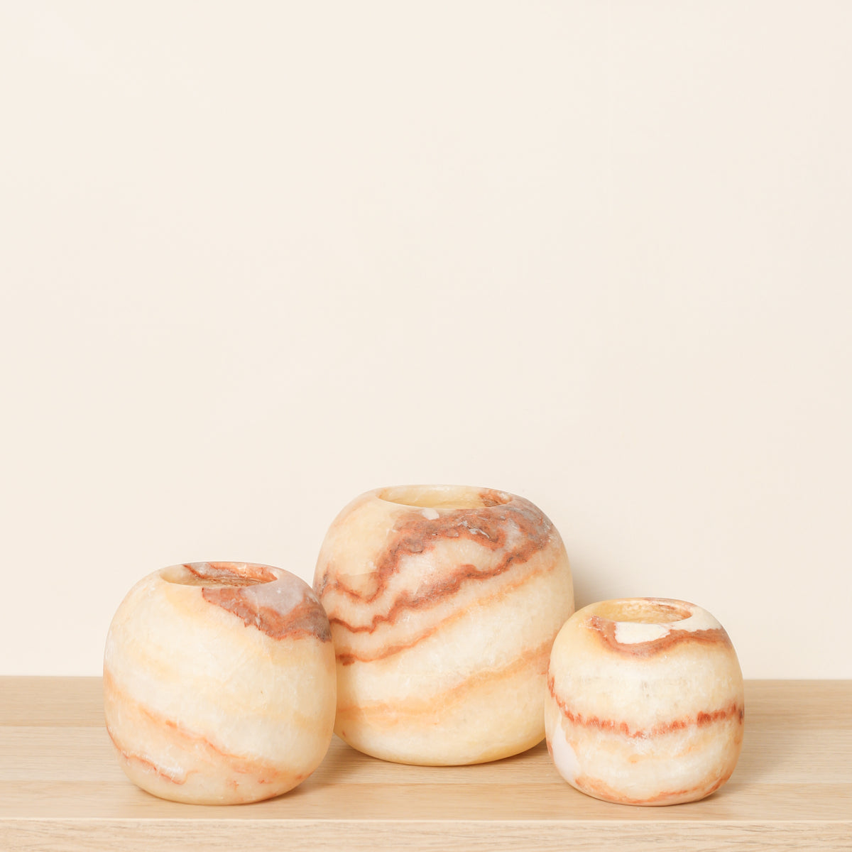 Kant en klare bruine Alabaster sets | Round