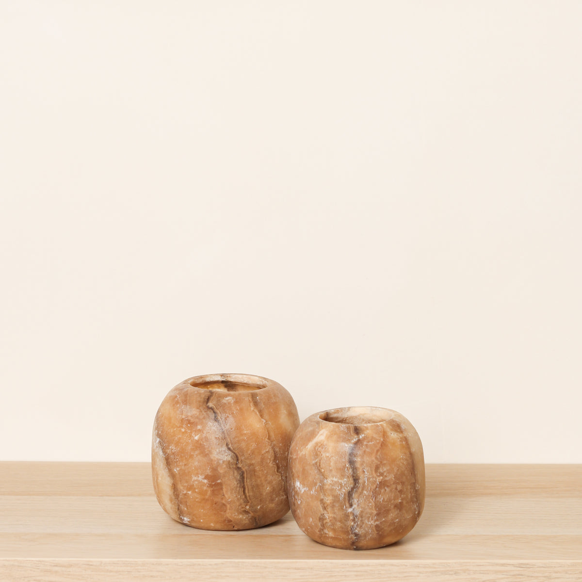 Kant en klare bruine Alabaster sets | Round