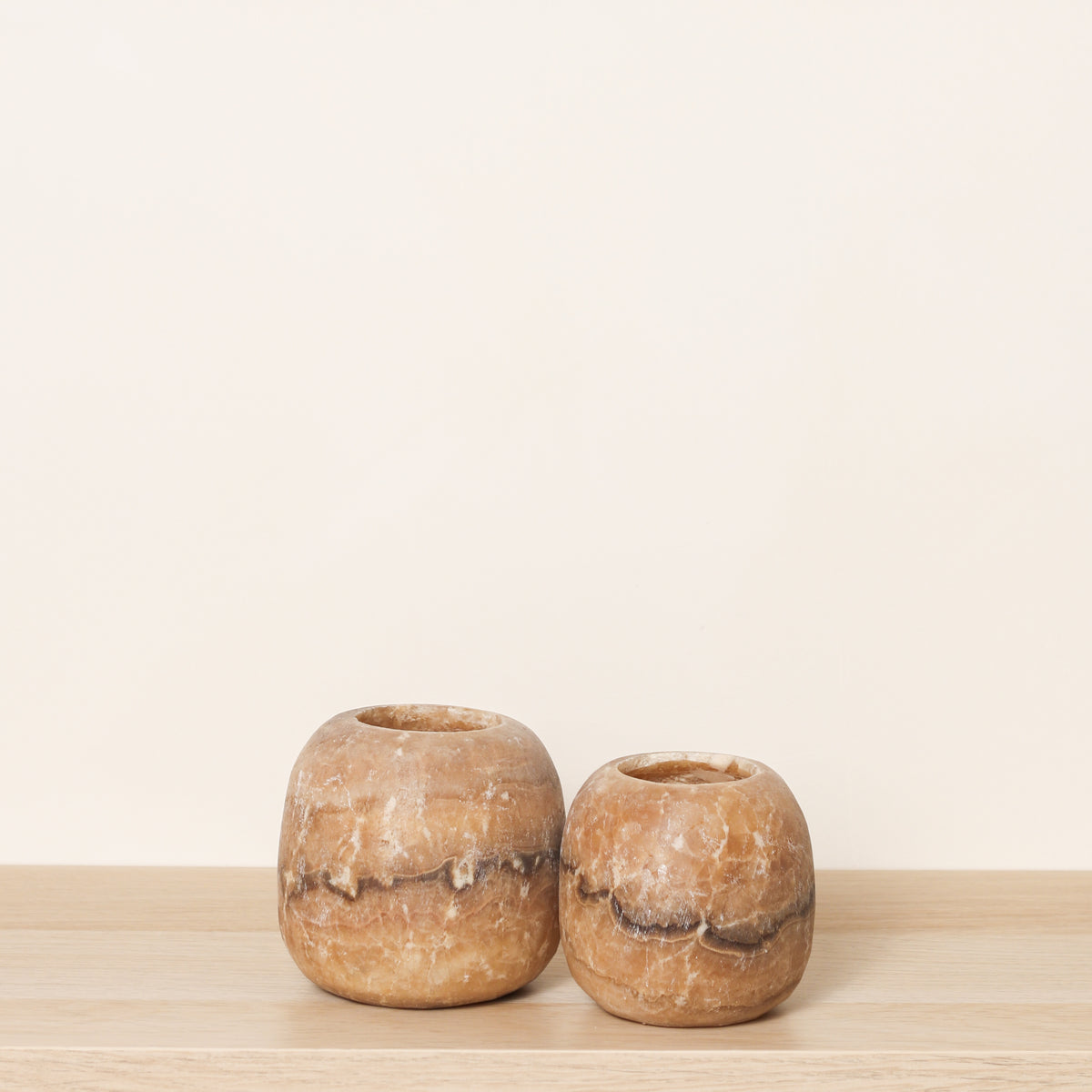 Kant en klare bruine Alabaster sets | Round