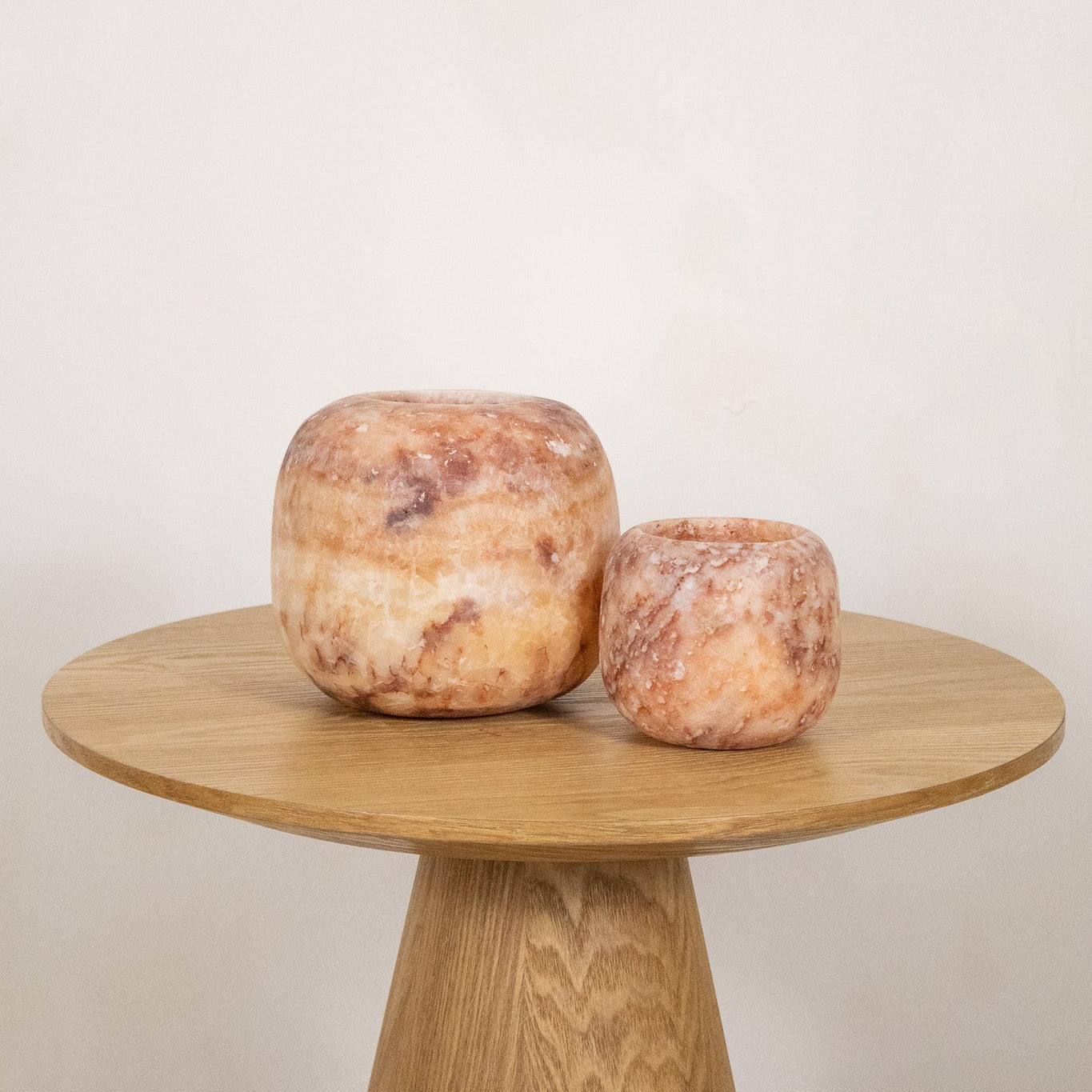 Alabaster waxinelichthouder set 12