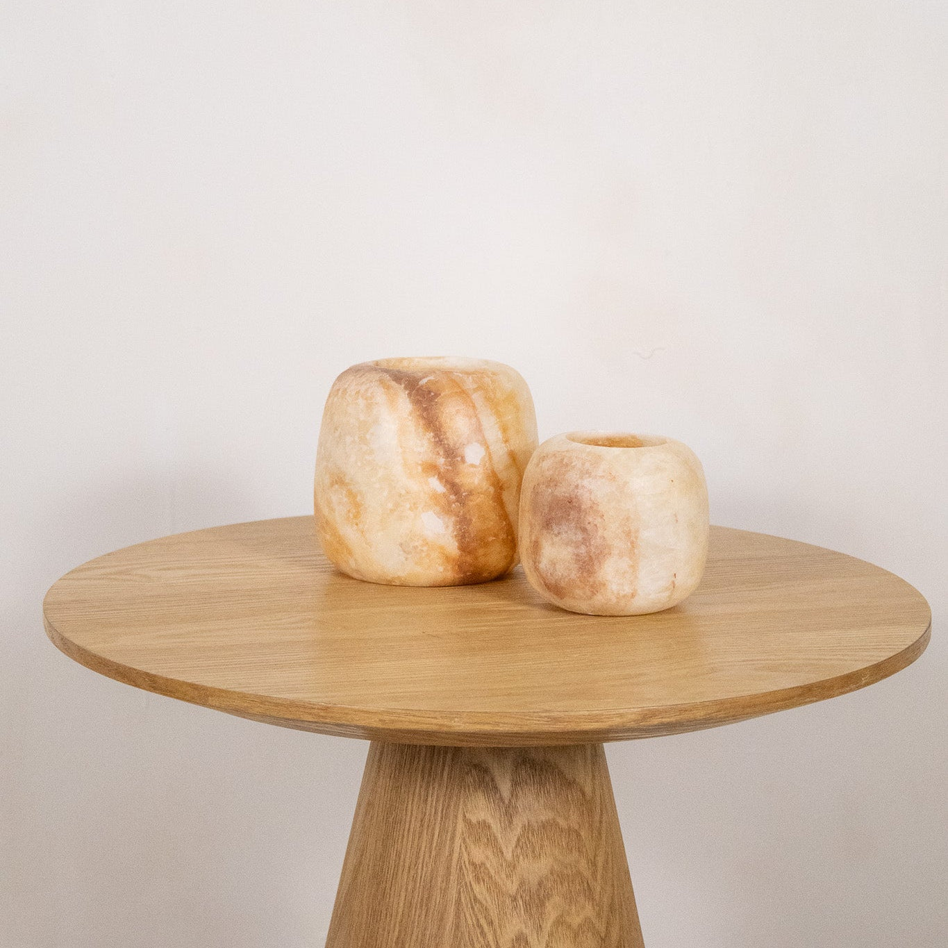 Alabaster waxinelichthouder set 6