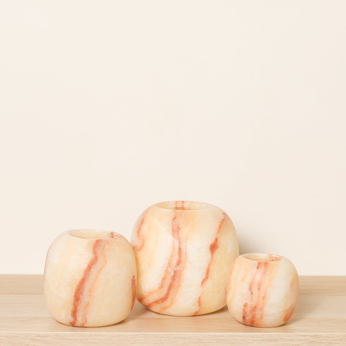 Kant en klare bruine Alabaster sets | Round