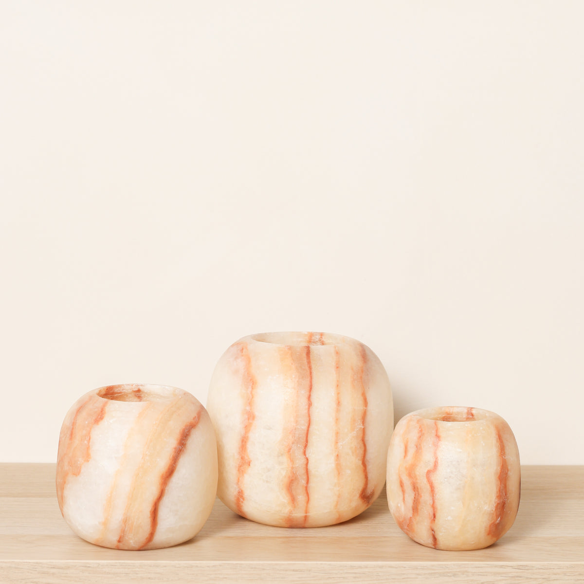 Kant en klare bruine Alabaster sets | Round