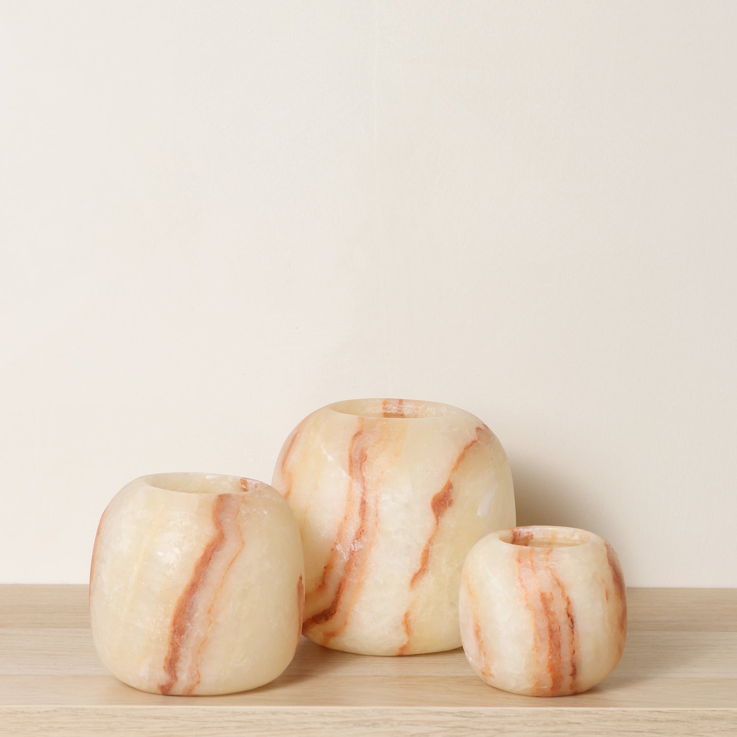 Kant en klare bruine Alabaster sets | Round