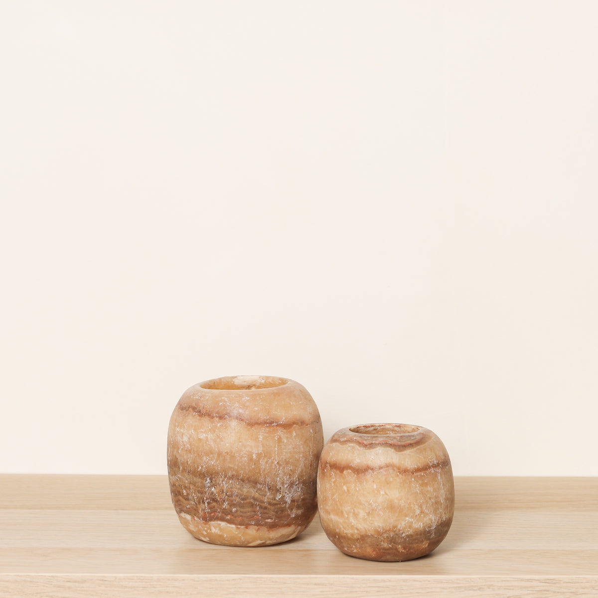 Kant en klare bruine Alabaster sets | Round