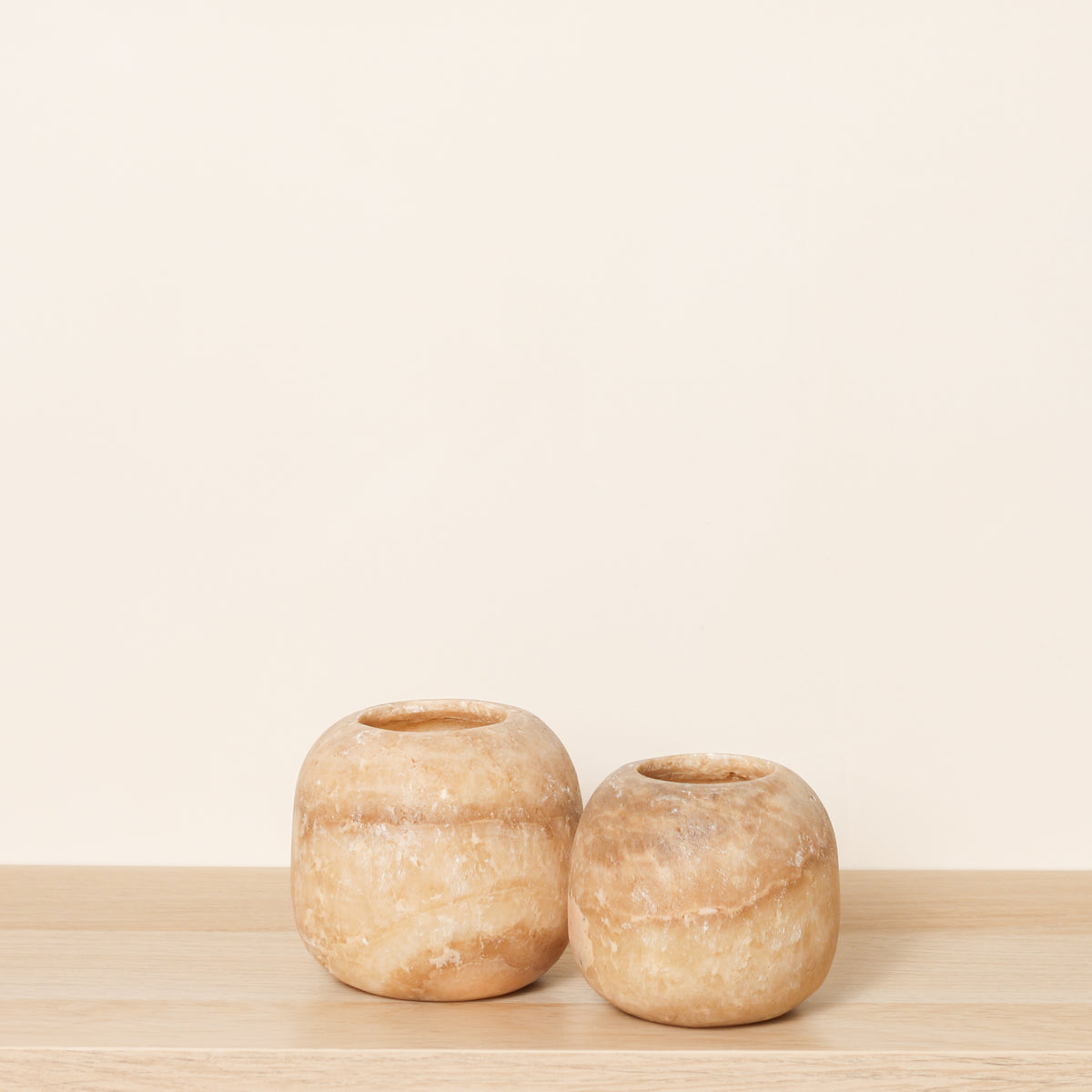 Kant en klare bruine Alabaster sets | Round