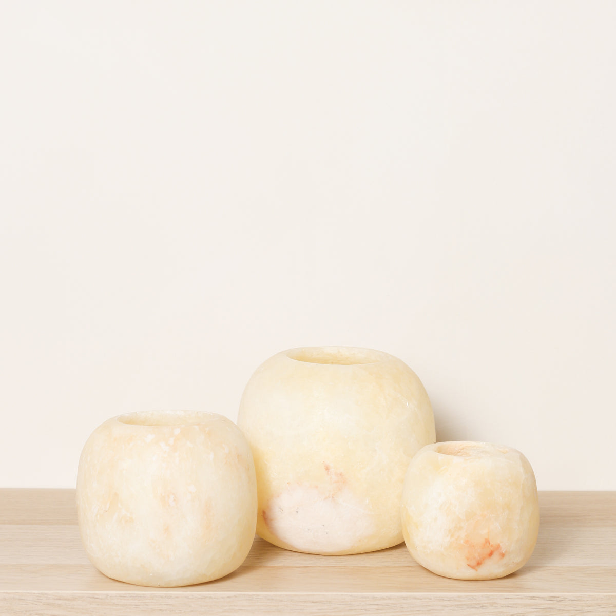 Kant en klare bruine Alabaster sets | Round