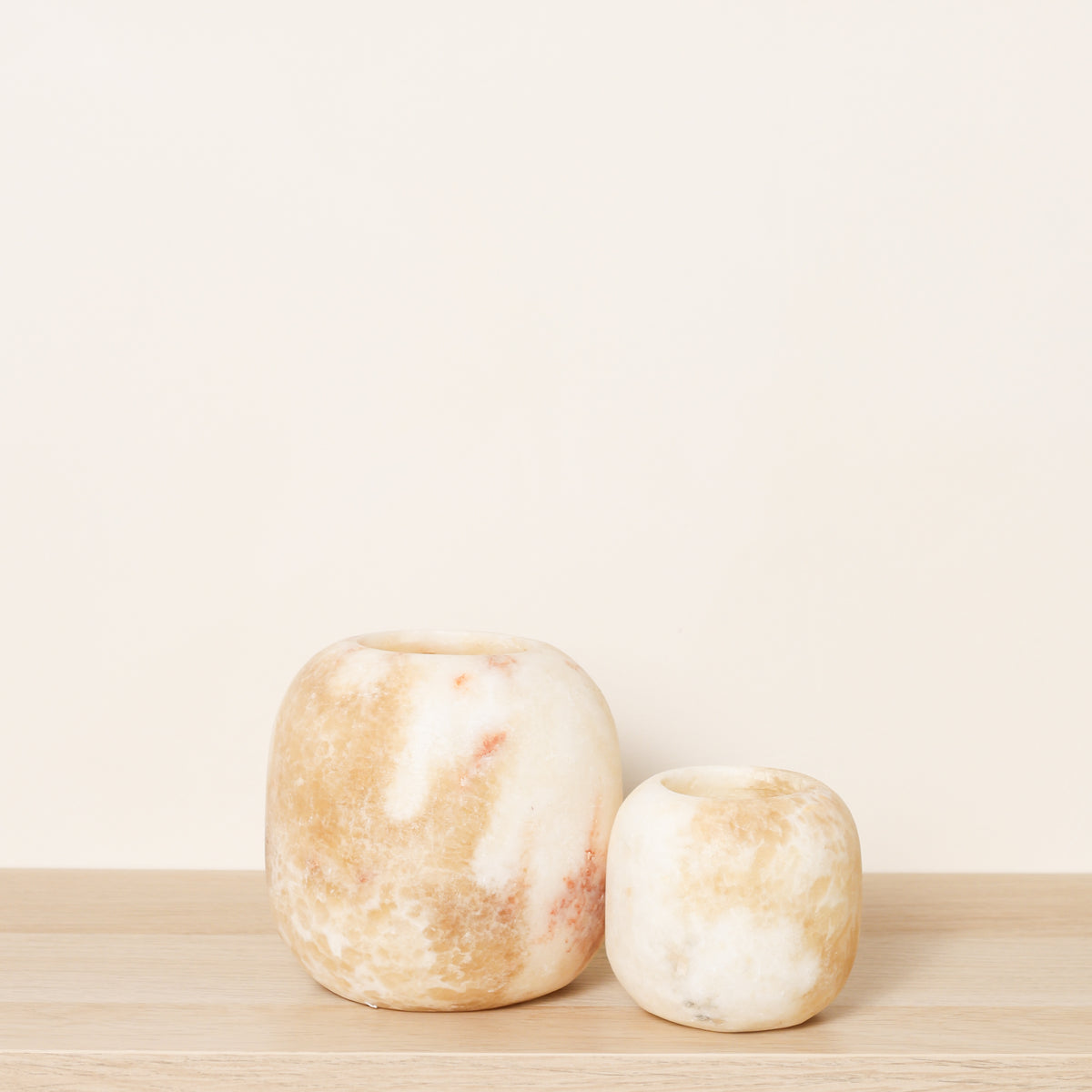Kant en klare bruine Alabaster sets | Round
