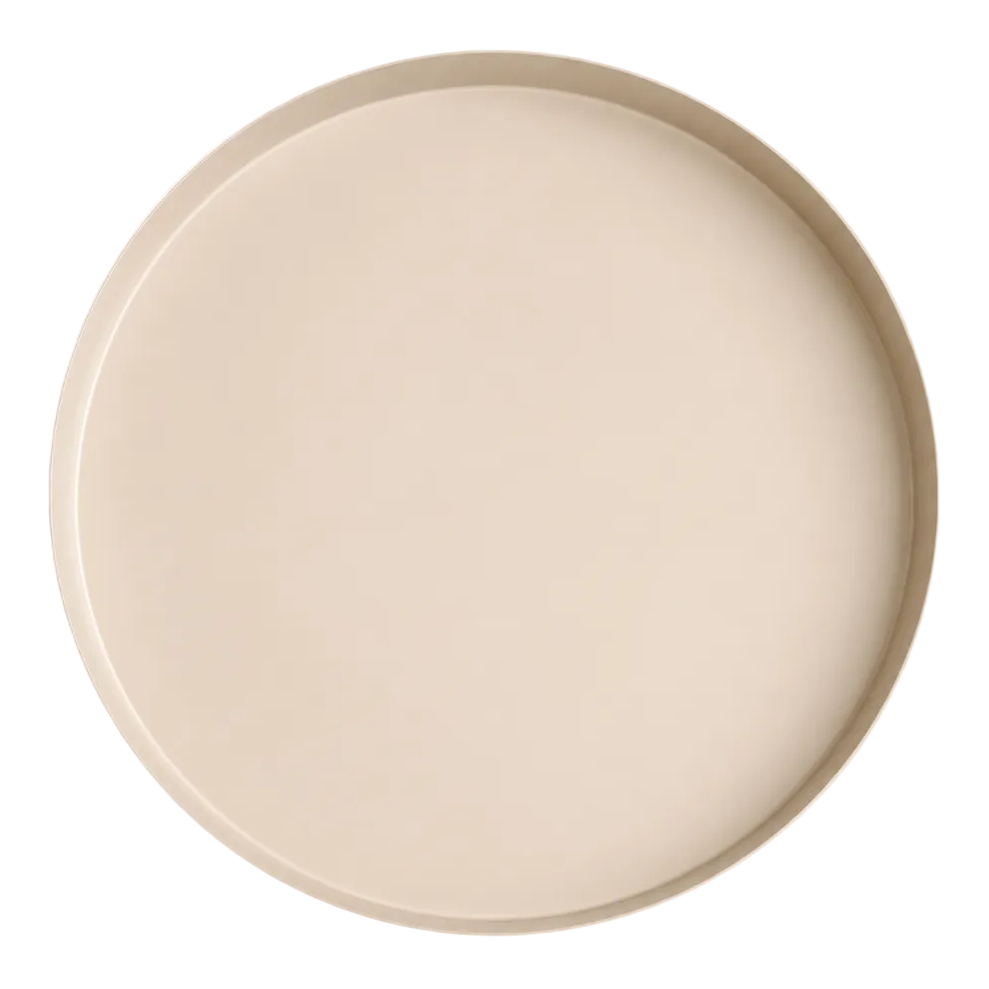 Groot rond beige dienblad Ø60 cm