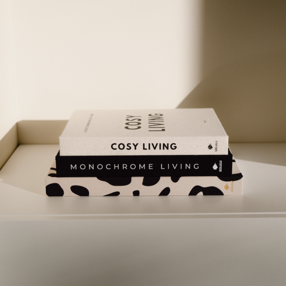 Monochrome living zwart opbergboek beige koffietafelboek leopard panterprint