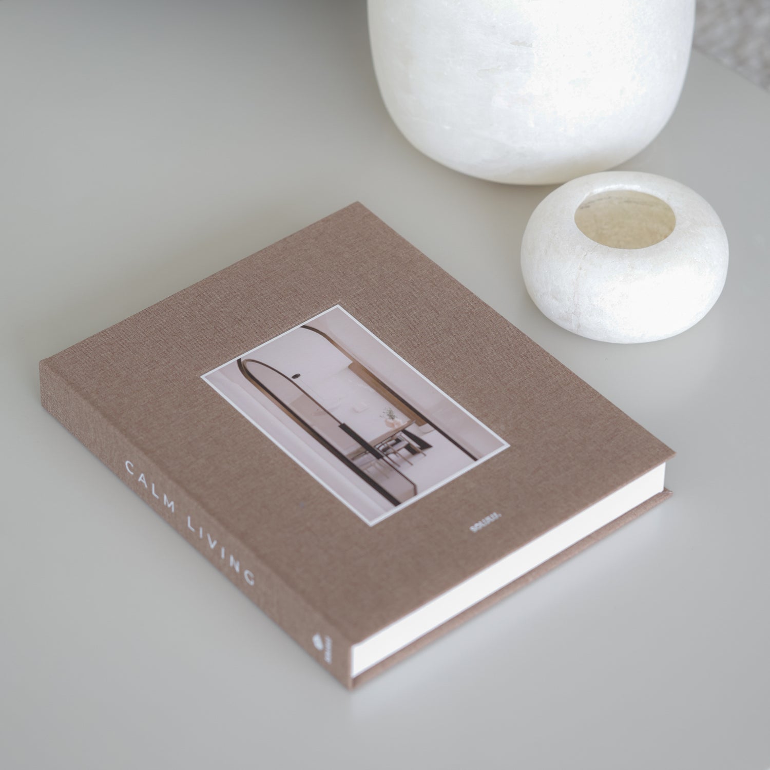 bruin linnen koffietafelboek opbergboek