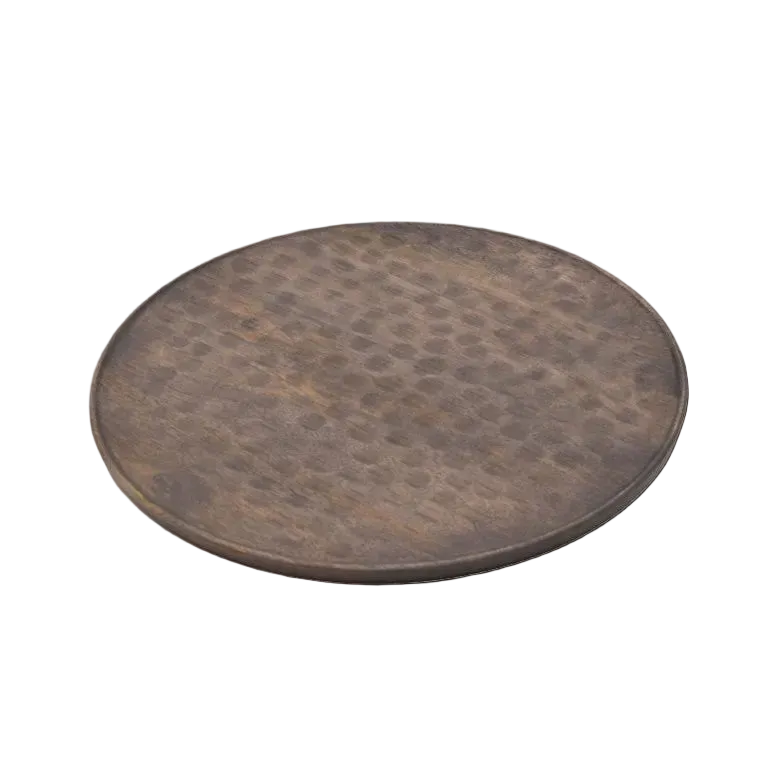 Houten dienblad bruin Ø37 cm