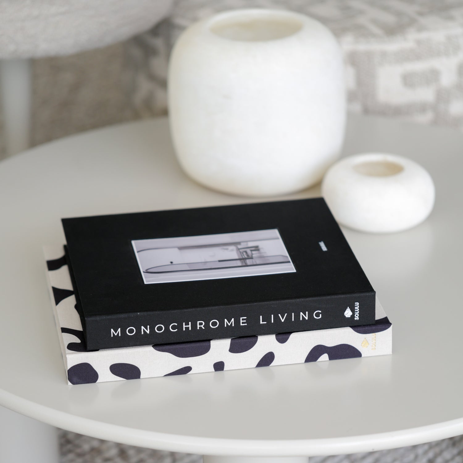opbergboeken zwart beige panterprint