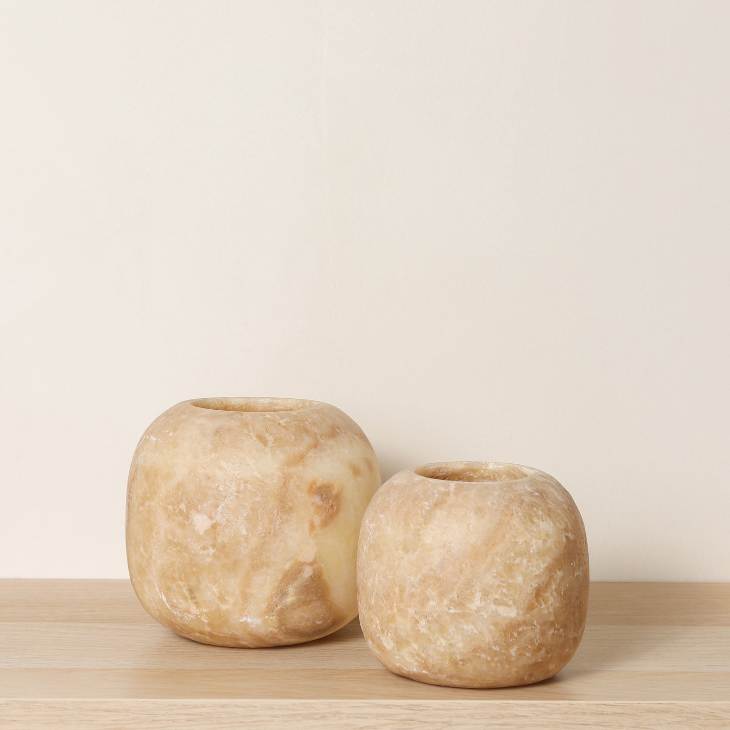 Kant en klare bruine Alabaster sets | Round