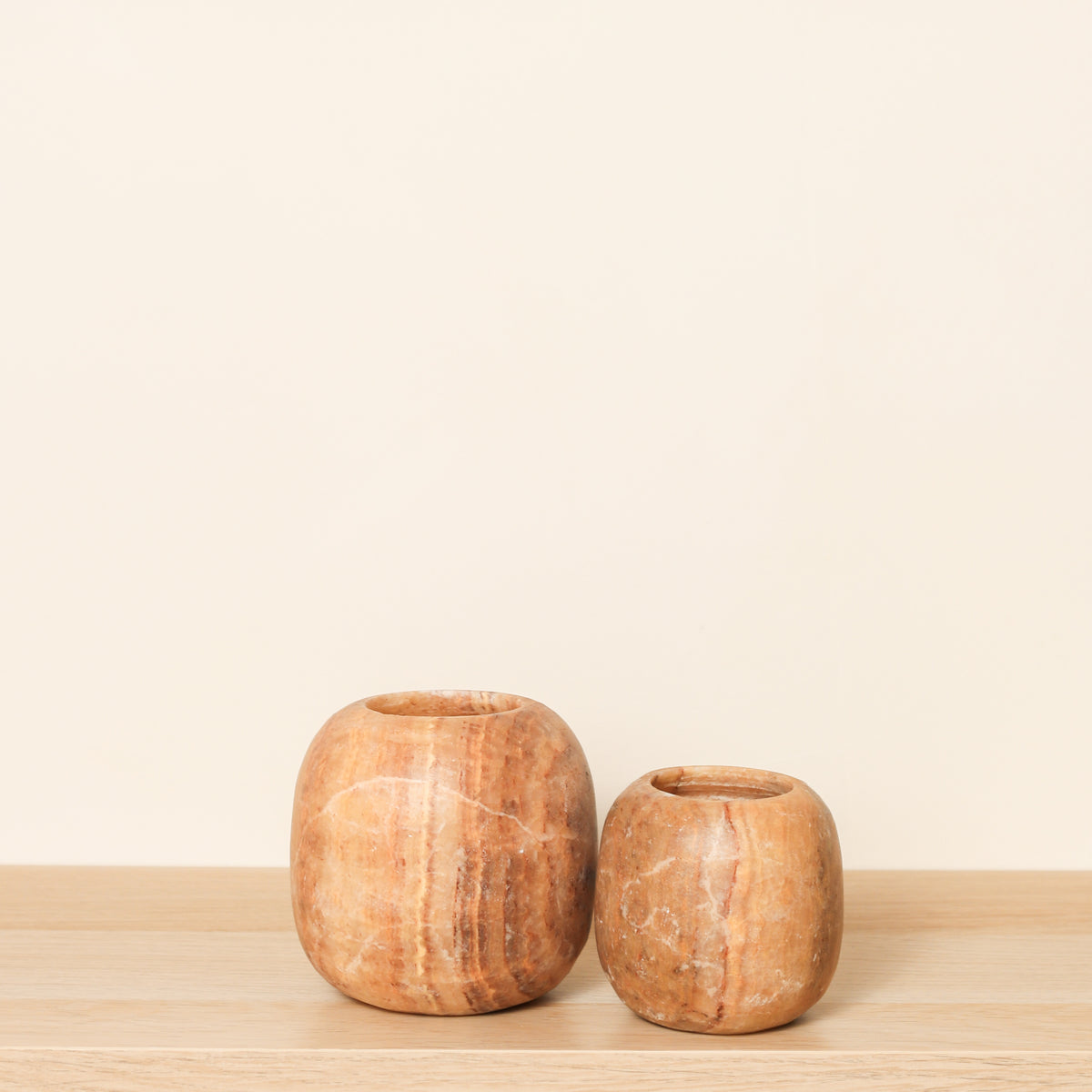 Kant en klare bruine Alabaster sets | Round