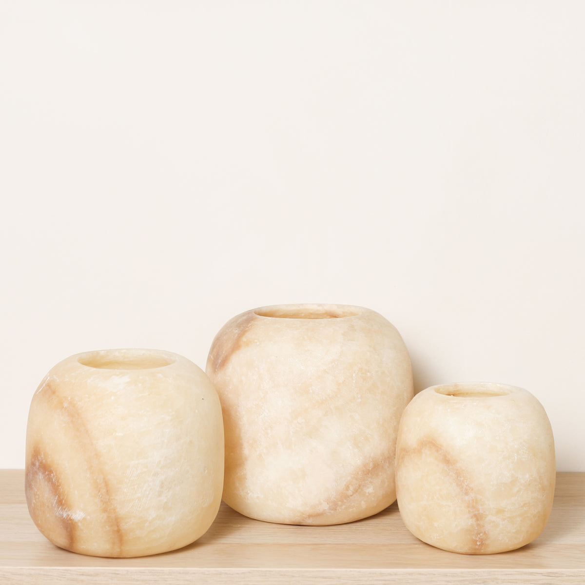 Kant en klare bruine Alabaster sets | Round
