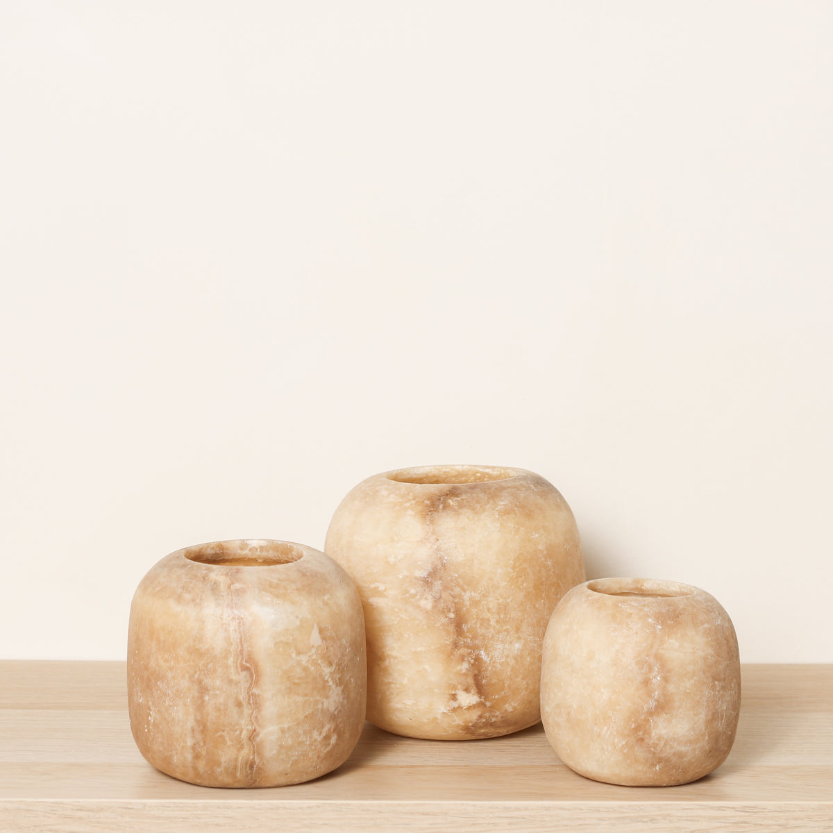 Kant en klare bruine Alabaster sets | Round