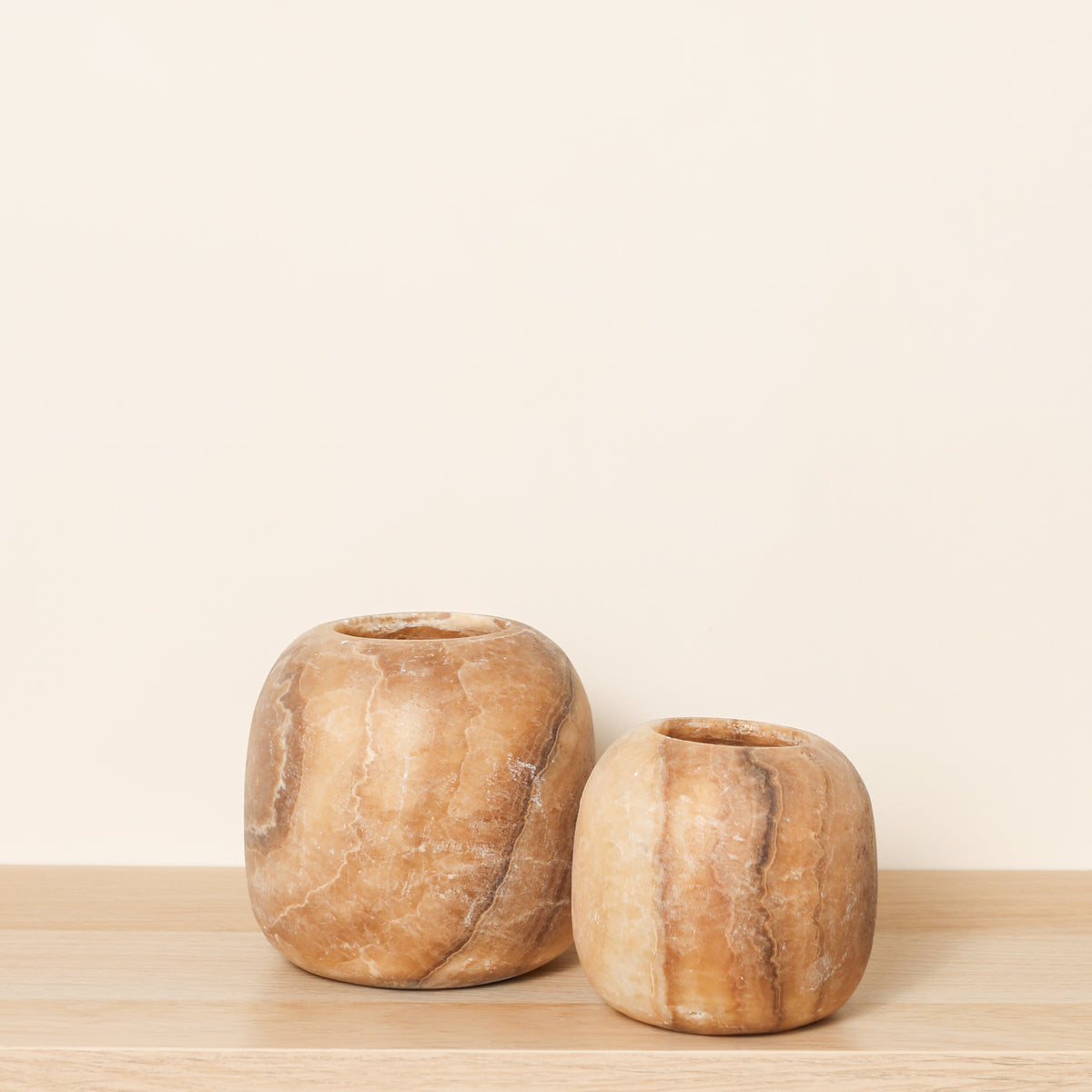 Kant en klare bruine Alabaster sets | Round