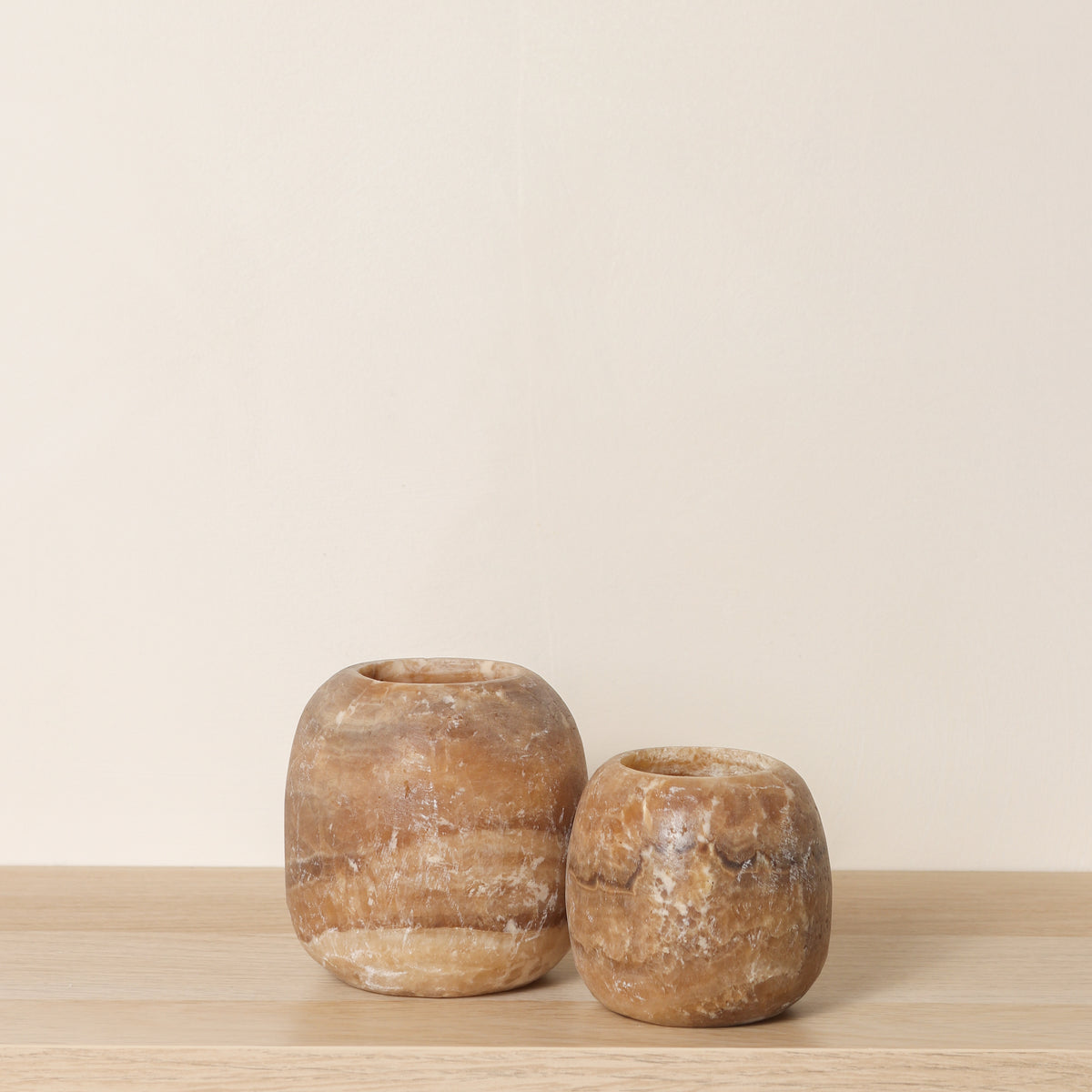 Kant en klare bruine Alabaster sets | Round