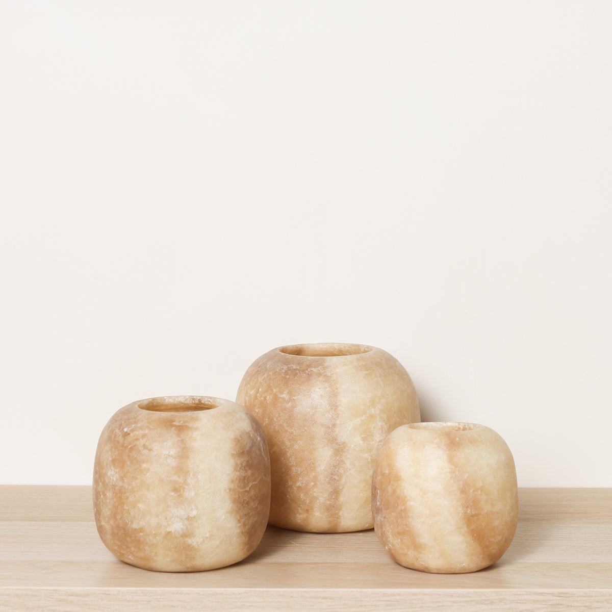 Kant en klare bruine Alabaster sets | Round