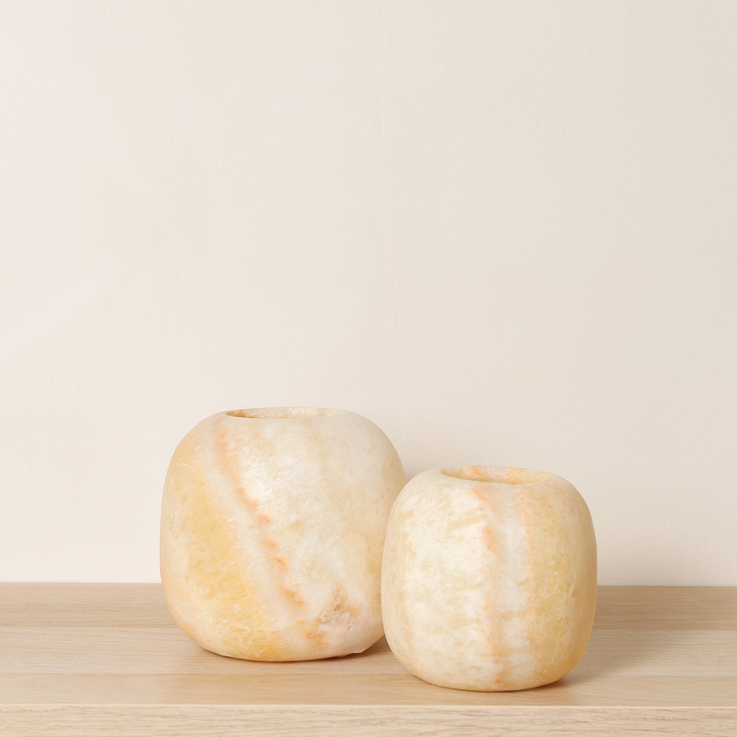 Kant en klare bruine Alabaster sets | Round
