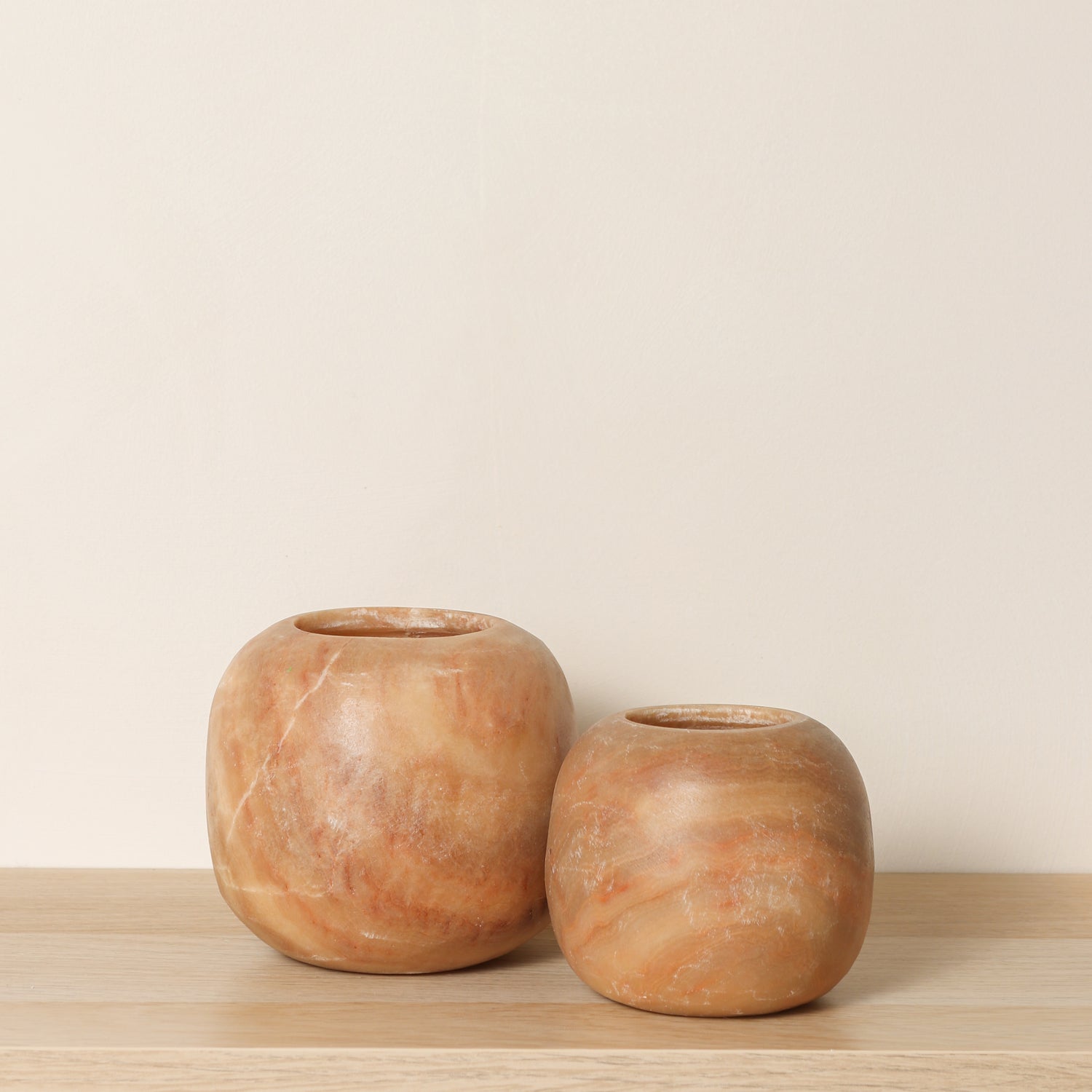 Kant en klare bruine Alabaster sets | Round