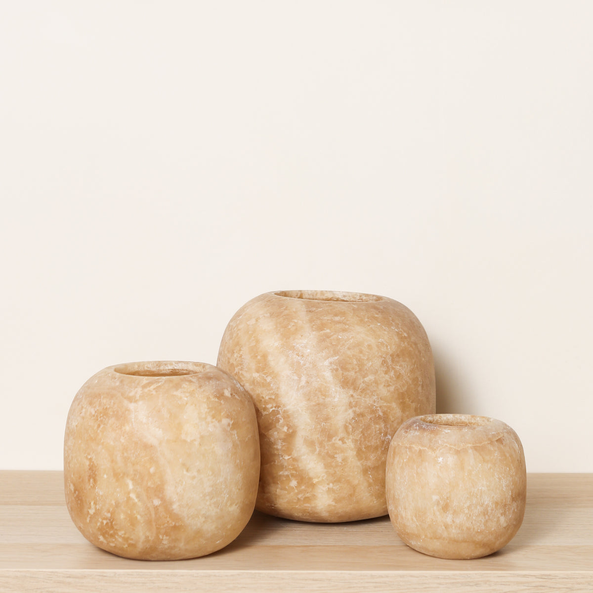 Kant en klare bruine Alabaster sets | Round