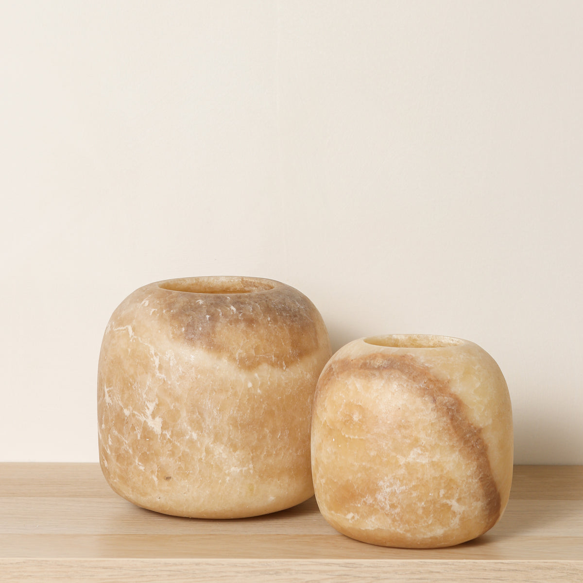 Kant en klare bruine Alabaster sets | Round
